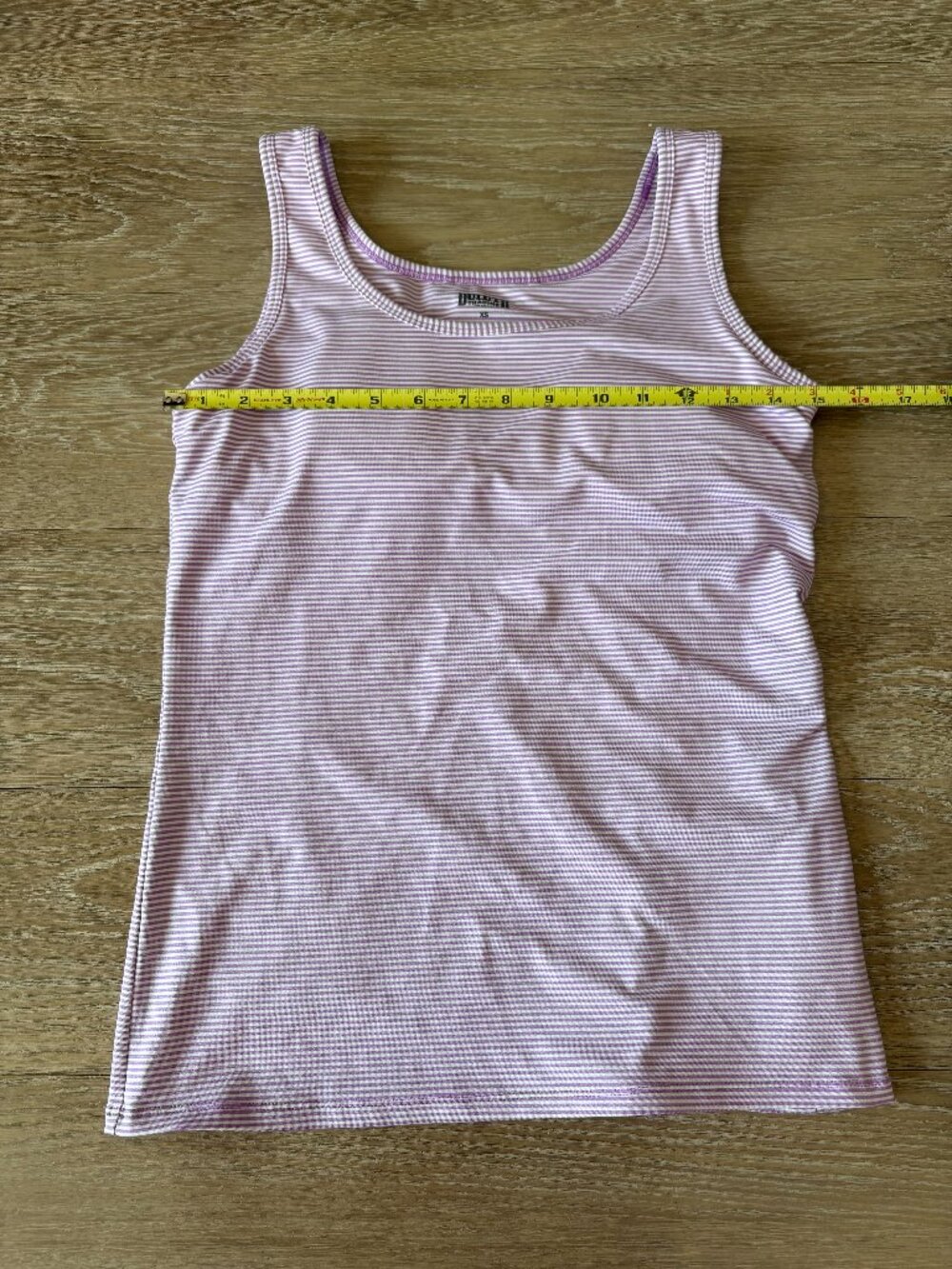Duluth Trading Shelf Bra Tank XS Purple White Striped Built In Bra